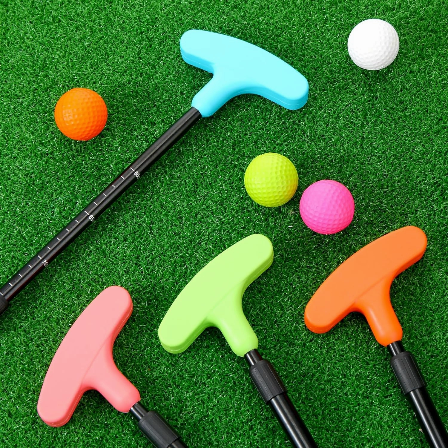 Hiboom 4 Pack Golf Putters for Men and Women Two Way Mini Golf Putter with 4 Balls Adjustable Length Kids Putter Bulk Right or Left Handed Golfers for Children Teenager Junior