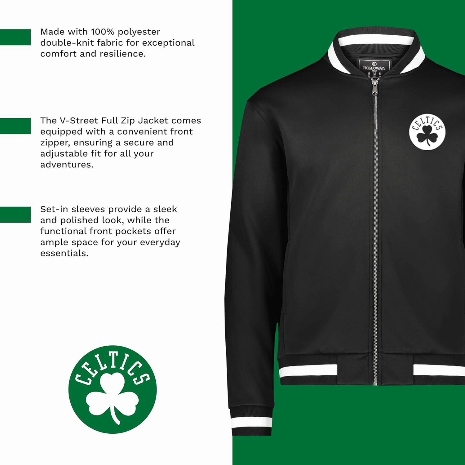 Holloway NBA Full Zip Jacket - Lightweight Basketball Apparel, Sports Jacket, Team Colors, Athletic Outerwear