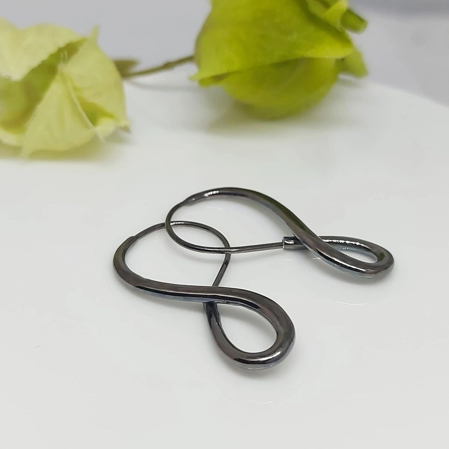 Hoops & Loops 925 Sterling Silver Infinity Eternity Figure Eight 8 Polished Twisted Endless or Click-Top Hoop Earrings for Women
