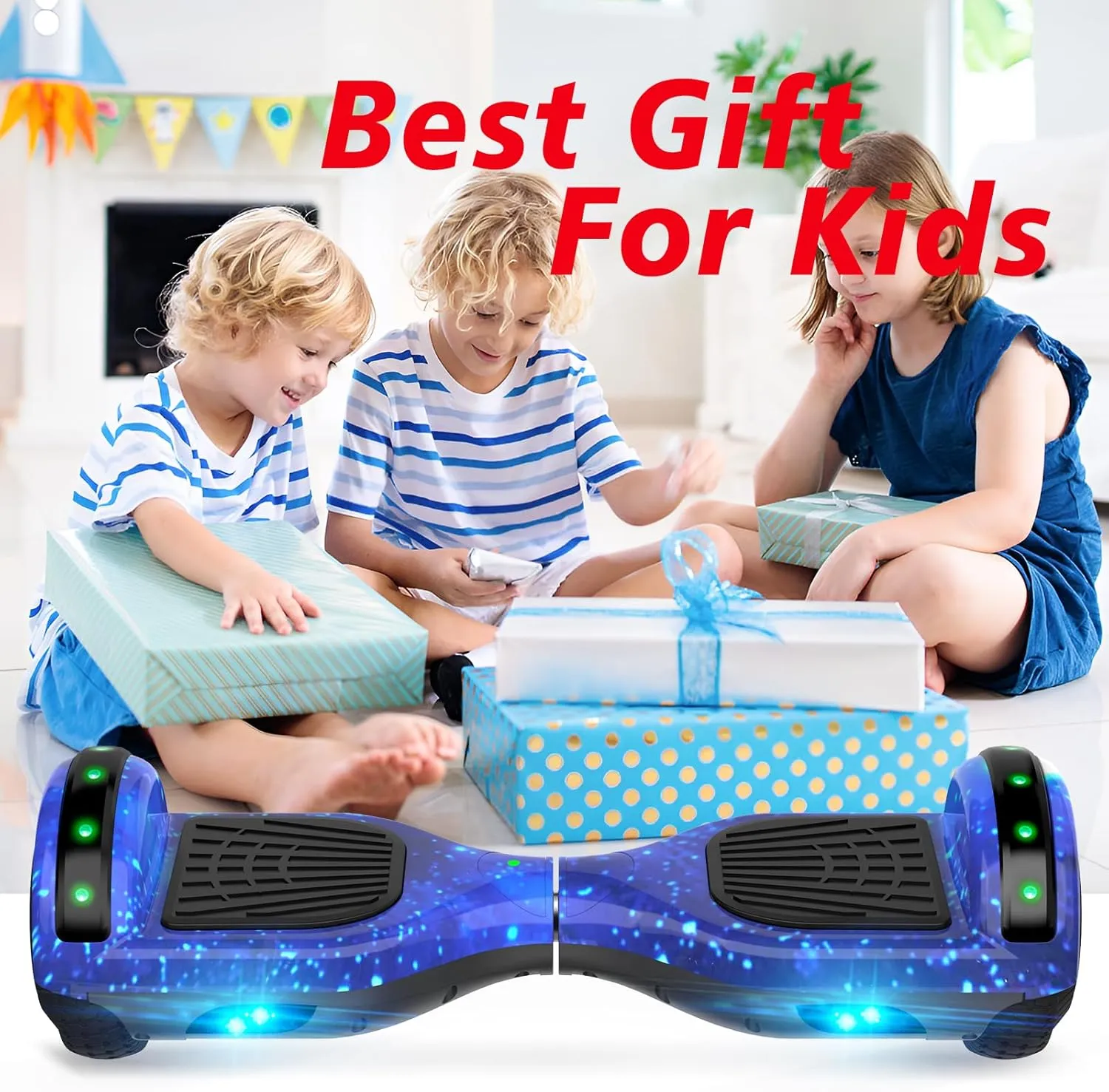 Hoverboard, 6.5" Two Wheel Hoverboard with Bluetooth and Lights, Hoverboard for Kids Ages 6-12
