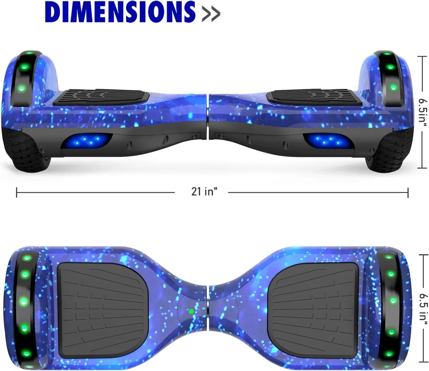 Hoverboard, 6.5" Two Wheel Hoverboard with Bluetooth and Lights, Hoverboard for Kids Ages 6-12