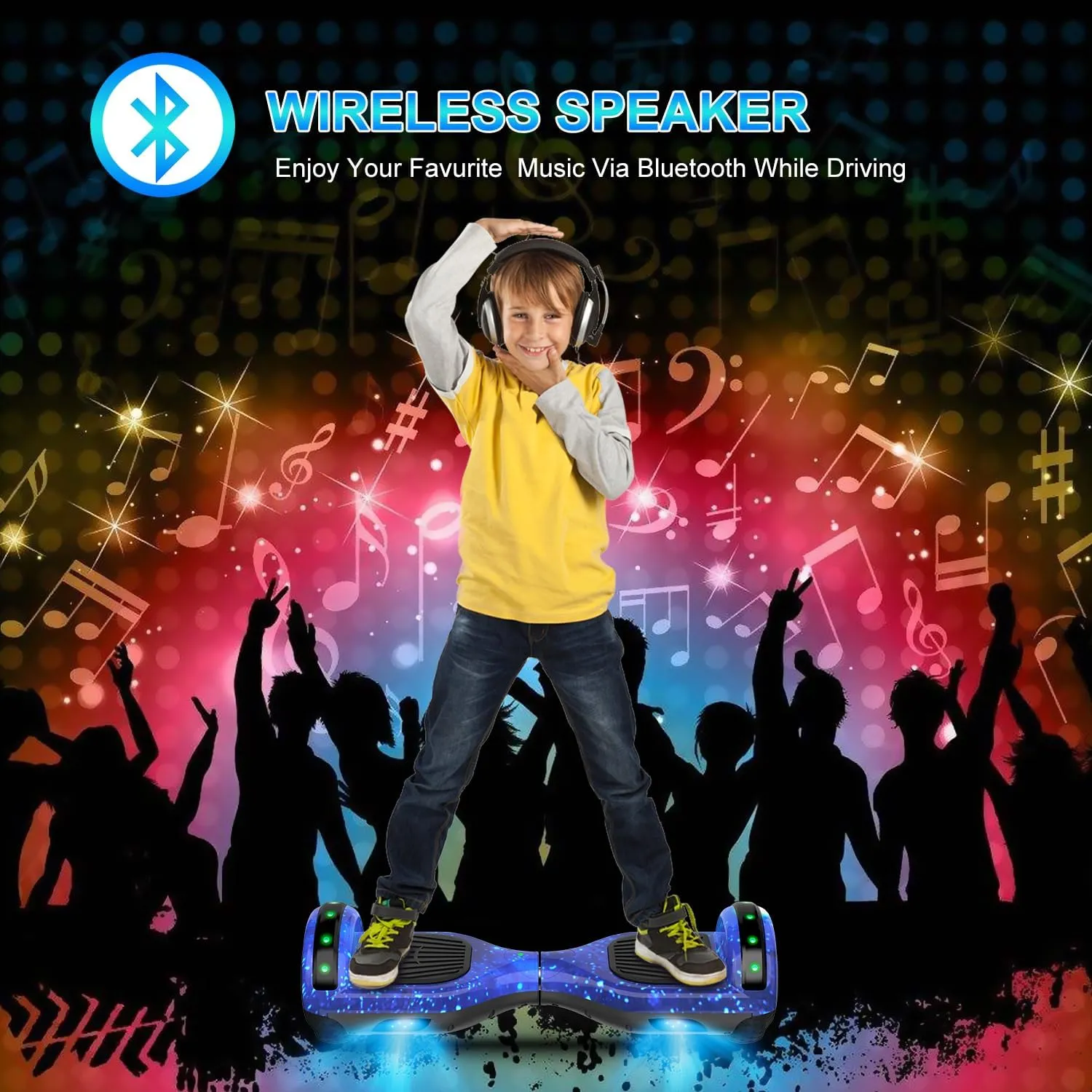 Hoverboard, 6.5" Two Wheel Hoverboard with Bluetooth and Lights, Hoverboard for Kids Ages 6-12