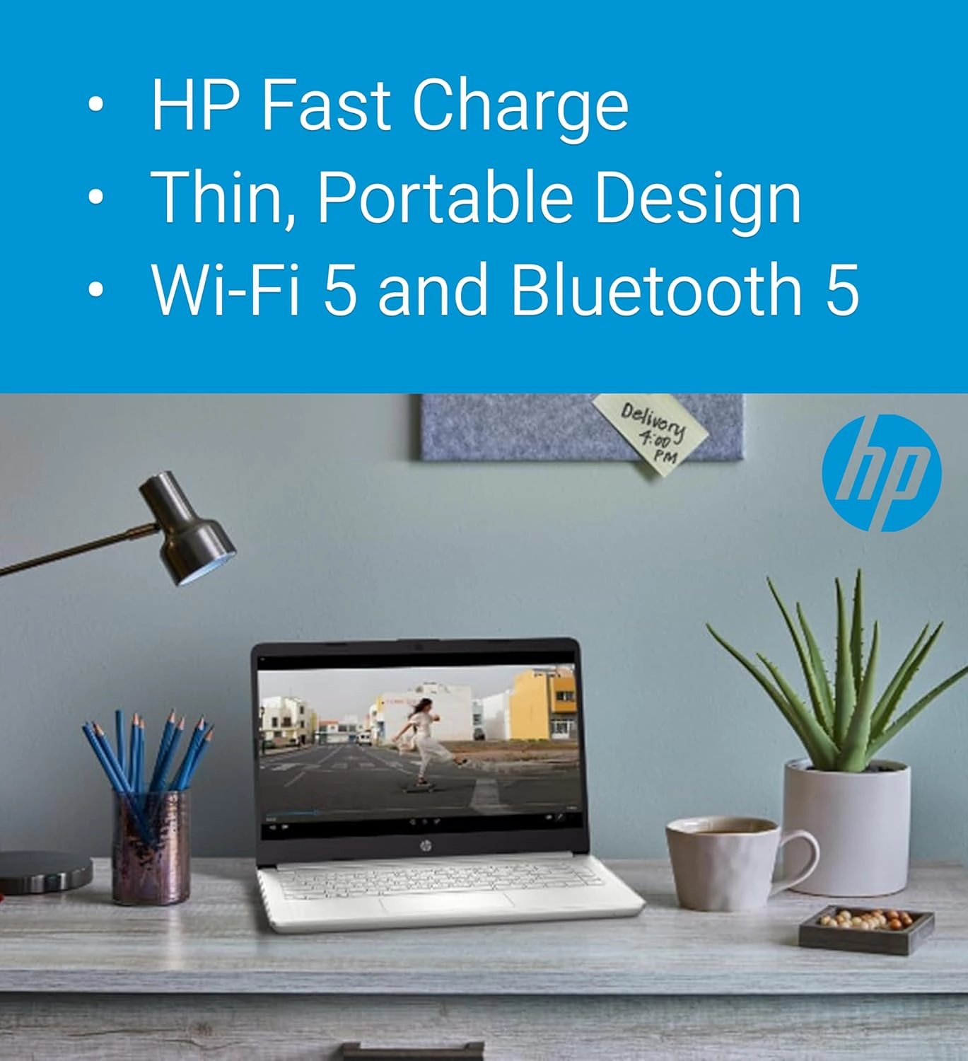 HP 14" Ultra Light Laptop for Student & Home (Intel Quad-Core N4120, 4GB RAM, 192GB(64GB   128GB SD), 1-Year Office 365) 11-Hr Long Battery Life, Webcam, WiFi, Win 11 Home in S Mode - Snow White