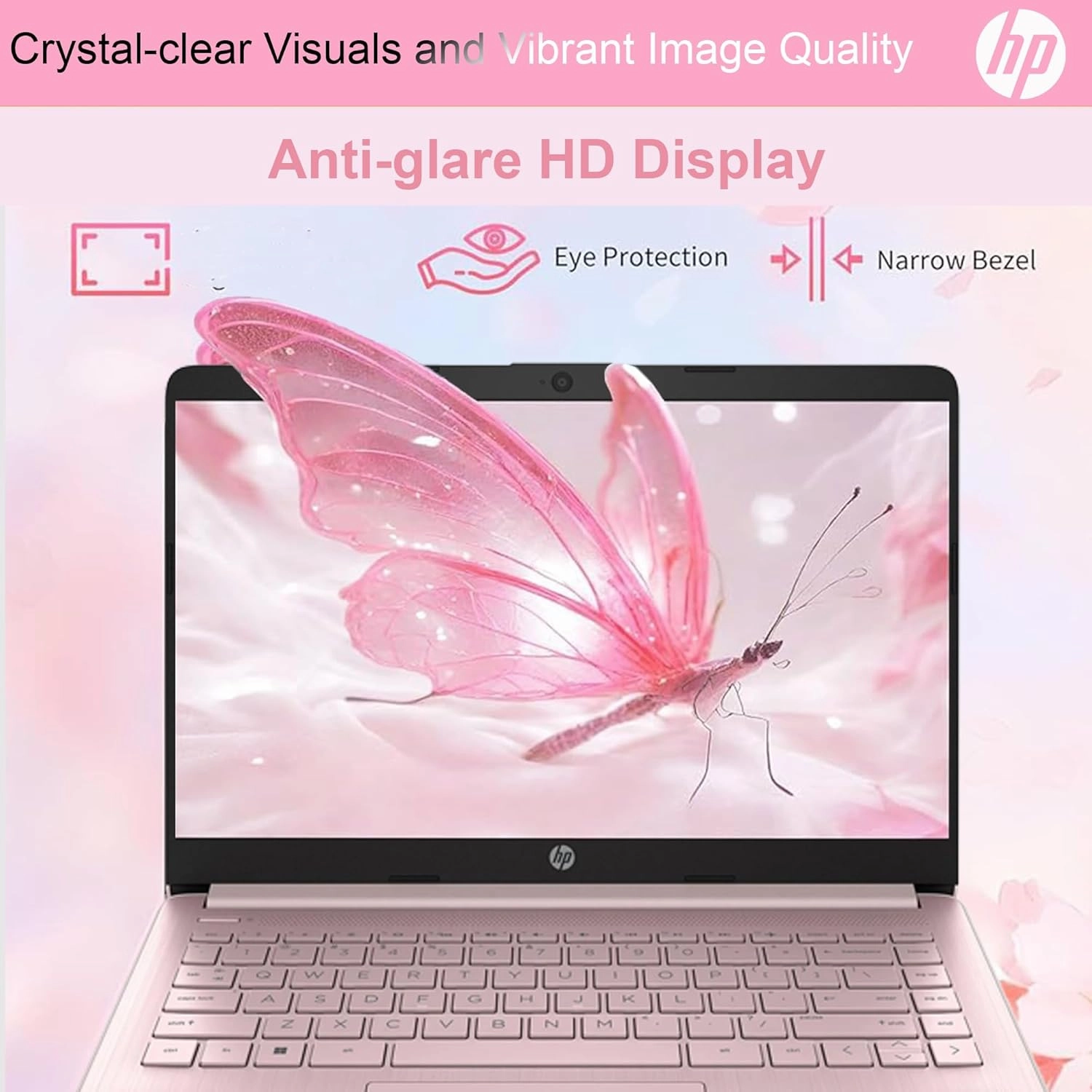 HP Ultralight 14 inch Laptop with Intel 4-Core Processor • with Microsoft 365 and Wireless Earbuds • 16GB RAM • 512GB External & 64GB Onboard & 1TB Cloud Storage • HD Display • Pink • Windows 11