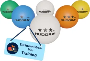 HUDORA Table Tennis Ball Mix Training, Three Stars, Ping Pong Balls Set, for Beginners and Professionals, Indoor and Outdoor Use