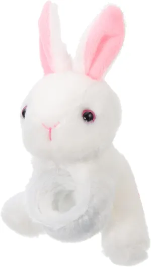 Hug Animal Slap Bracelet for Party Favors Stuffed Animals Huggers Slap Bracelets Plush Toy Childrens Day Gift(Bunny)