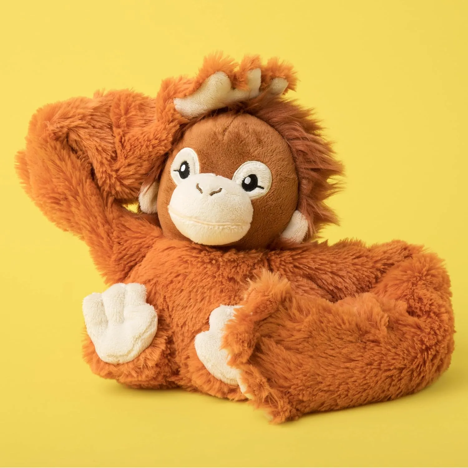 Hugarounds Ollie The Orangutan 2.5 lb Microwaveable & Freezable Weighted Plush Neck & Shoulder Wrap | Soothing, Comforting Hugs for Self-Care & Relaxation | Unscented for Ages 2 