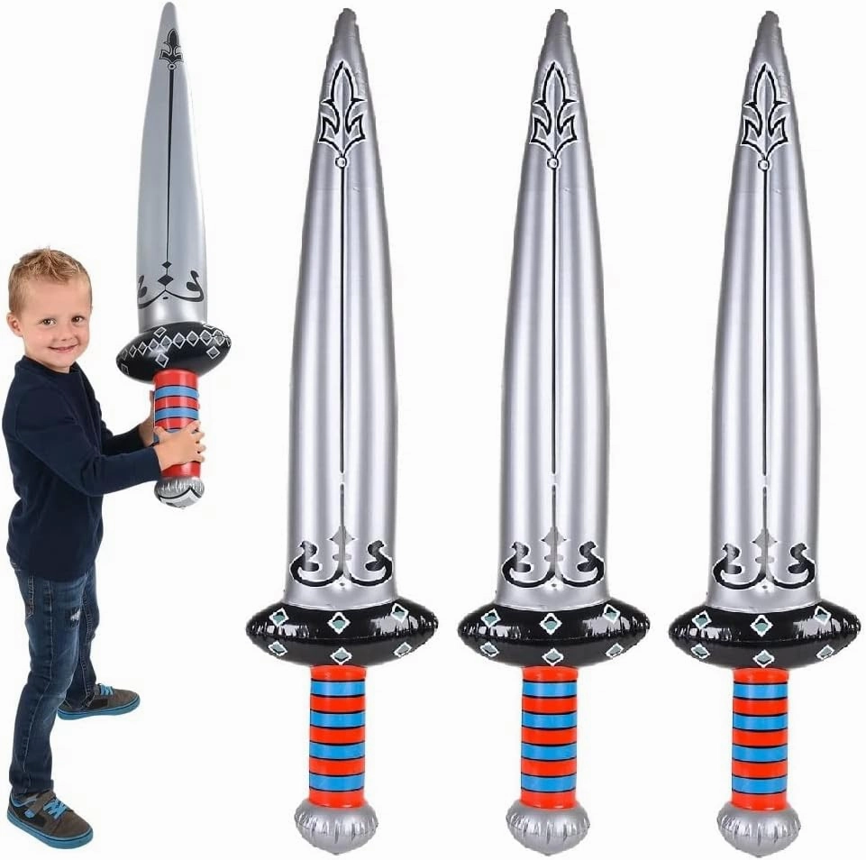 Huge 42" Silver Inflatable Sword - Stylish and Colorful Inflate Great for Carnivals and Parties