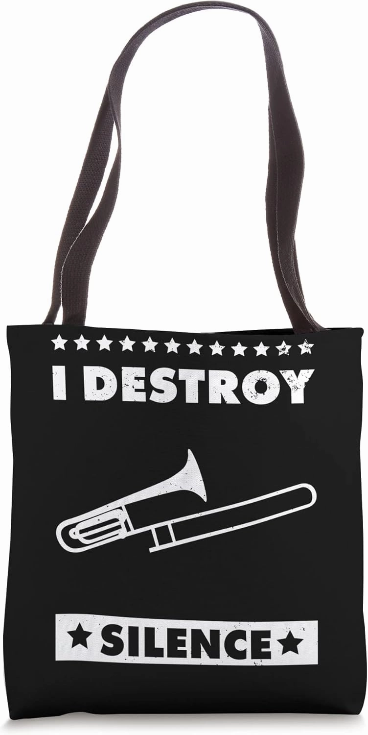 I Destroy Silence - Choir, Marching Band and Trombone Tote Bag