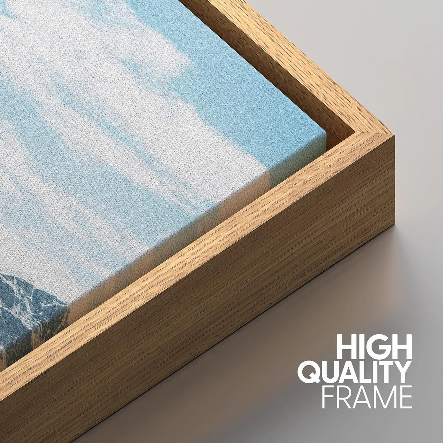 IDEA4WALL Framed Wall Art Print Set Multicolor Gradient Snowy Mountain Ranges Nature Wilderness Photography Realism Rustic Scenic Colorful Ultra for Living Room, Bedroom, Office - 24"x36"x3 Natural
