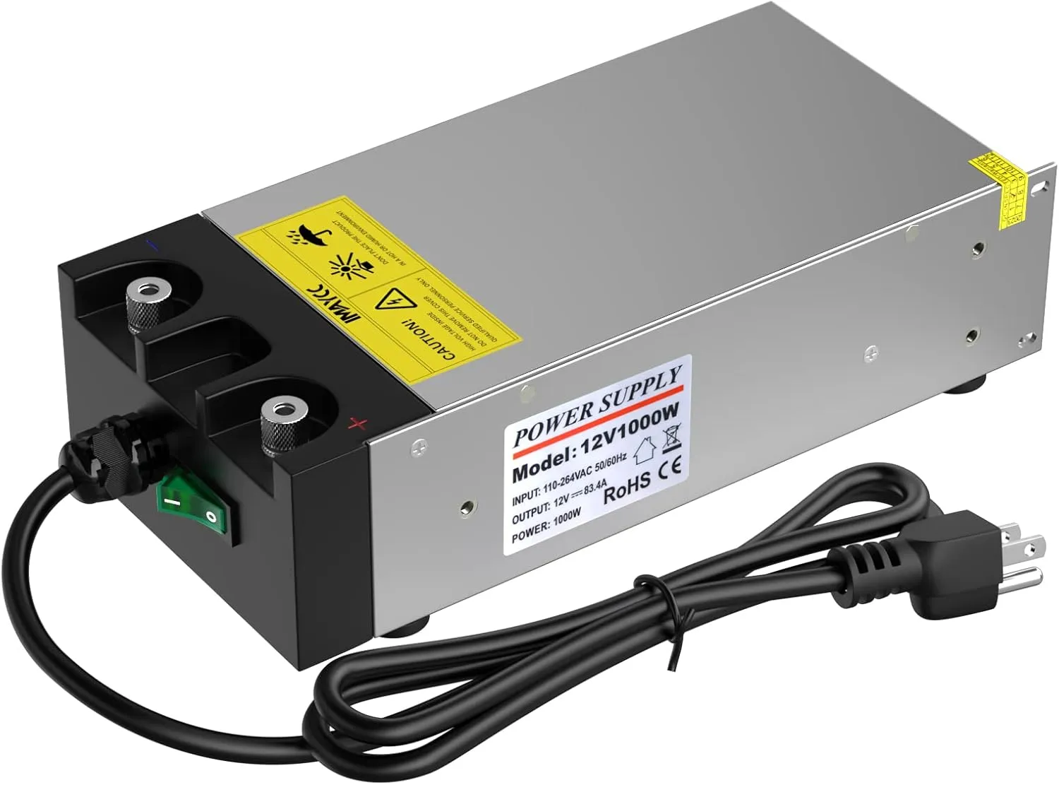 IMAYCC AC to DC Converter SMPS 110V to 12V Converter 12V DC Power Supply, Universal 120V to 12V Converter Transformer Max Current 83.4A 1000W
