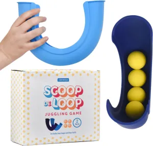 Impresa [2 Pack] Scoop-de-Loop Juggling Set for Teens & Adults - to Develop Motor Skills & Concentration - Fun Toss & Catch Ball Game - Fun Toys for Teens - Exciting & Entertaining Skills Games