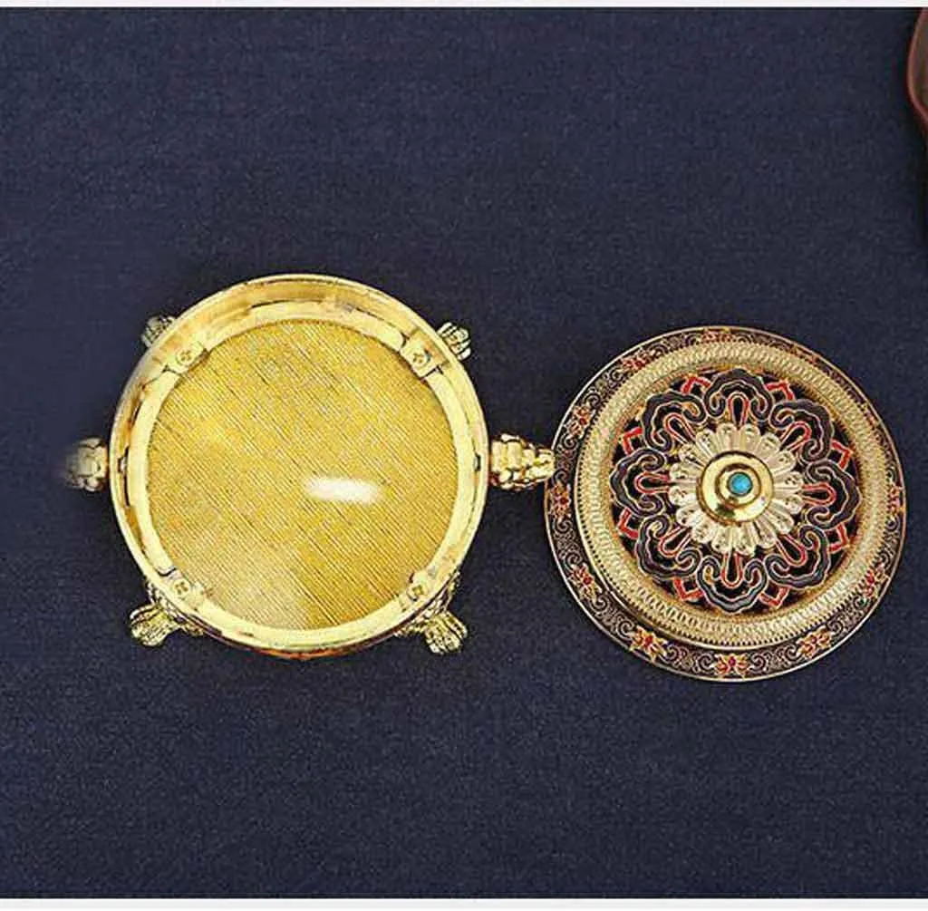 Incense Holder Incense Burner Tibetan Painted Enamel Zinc Alloy Coil Incense Holder Home Office Decoration (Gray 8CM)