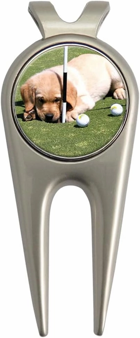 Indiana Metal Craft Golf Repair Divot Tool with Personalized Customized Photo Image 1 Inch Ball Marker