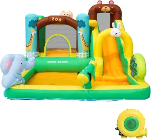Inflatable Water Slide, Bounce House for Kids 3-6, Inflatable Water Park with Splash Pool, Jump House with Waterslide, Bouncy Castle for Wet and Dry