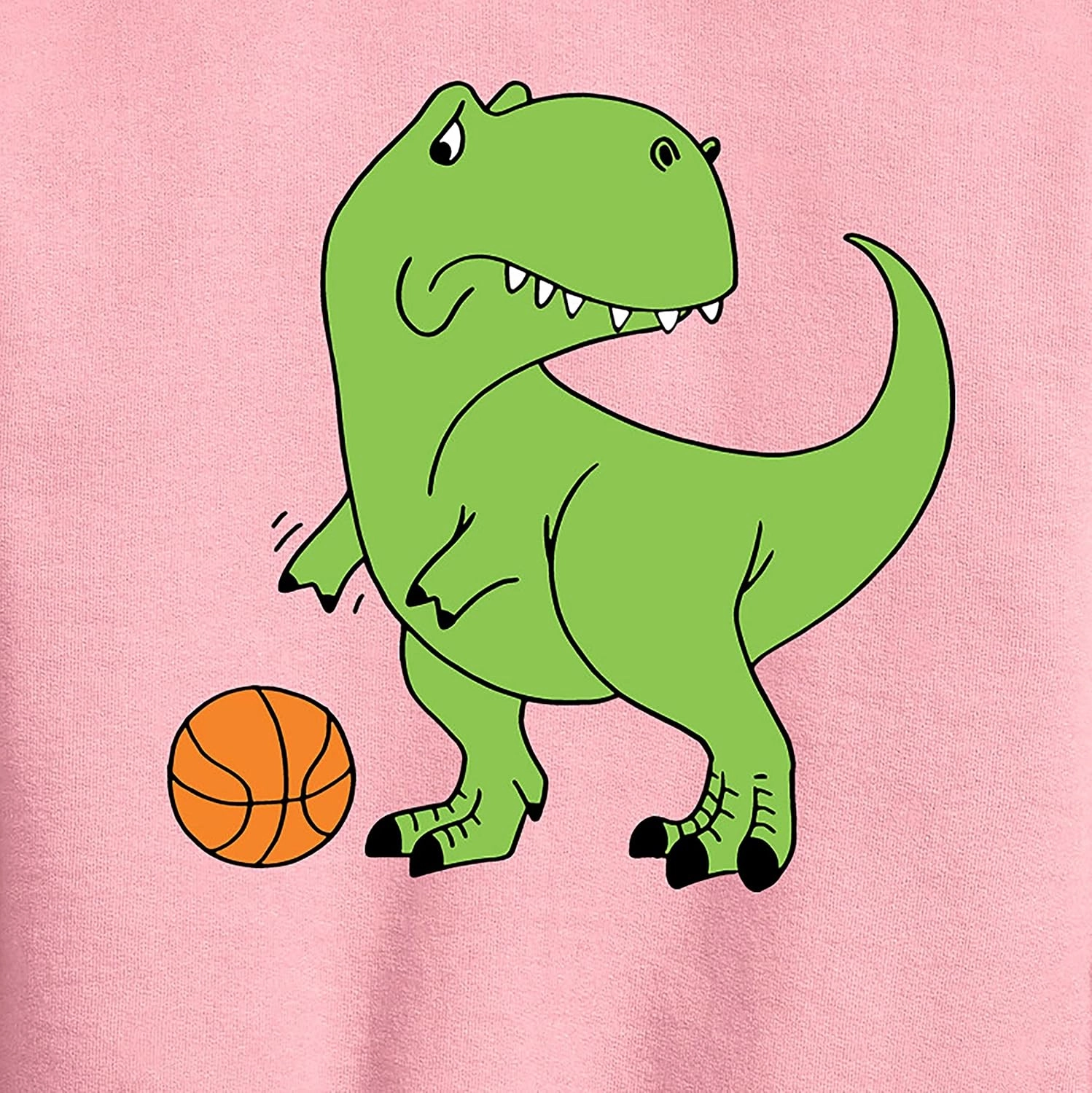 Instant Message - Trex Basketball - Toddler & Youth Crewneck Fleece Sweatshirt