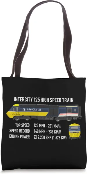 InterCity 125 High Speed Train British Rail Infographic Tote Bag