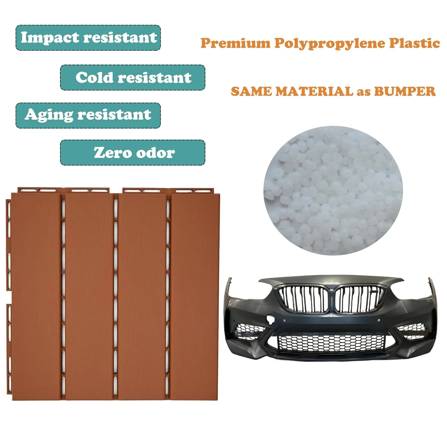 Interlocking Patio Deck Tiles, Waterproof and Non-Slip, Easy to Clean and Maintain. Ideal Use for Garden/Walkway/Balcony/Yard/Porch Decor, Home Décor, Plastic Material.(Brown 9pcs)