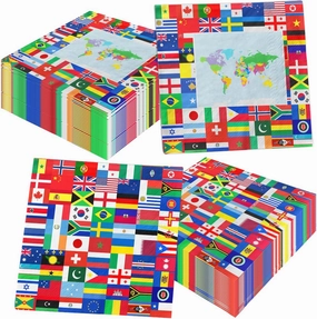 International Flag Napkins, 40 Pieces World Flags Party Decorations Napkins,Disposable Checkered Flag Napkins for Soccer Sports Friend Gatherings Celebration Party Supplies