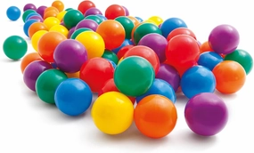 Intex Set of 100 Plastic Fun Balls for Ball Pits and Bounce Houses, Multi-Colored - 100-Count Soft Colorful Toddler-Safe Toys for Pool or Playpen