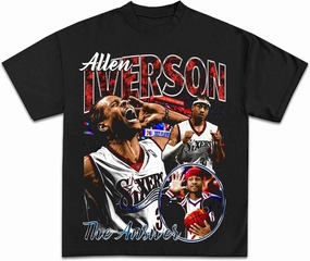 Iverson Sixers Scream Graphic Tee | Premium Quality Heavyweight Basketball Shirt for Adults & Kids