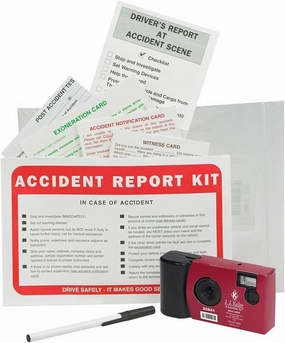 J. J. Keller & Associates, Inc. Vehicle Accident Kit in Resealable Poly Bag (8" x 10") with Single-Use Digital Camera - Helps Drivers Collect, Organize & Report Vehicle Accident Information