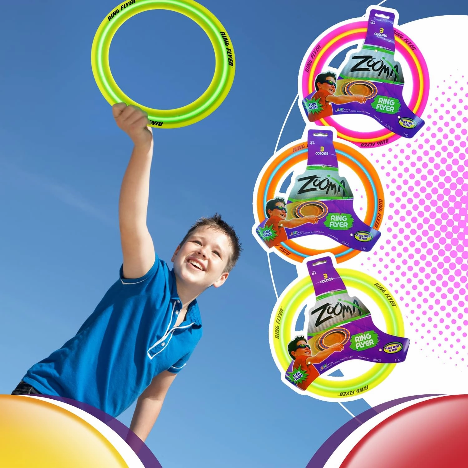 JA-RU Pro Hopper Skip Water Bouncing Ball Professional Fidget Skip Ball Pool Bounce Balls Toys. Skipping Beach Ball. Outdoor Game Party Favor Pool Toy Style B 880-1