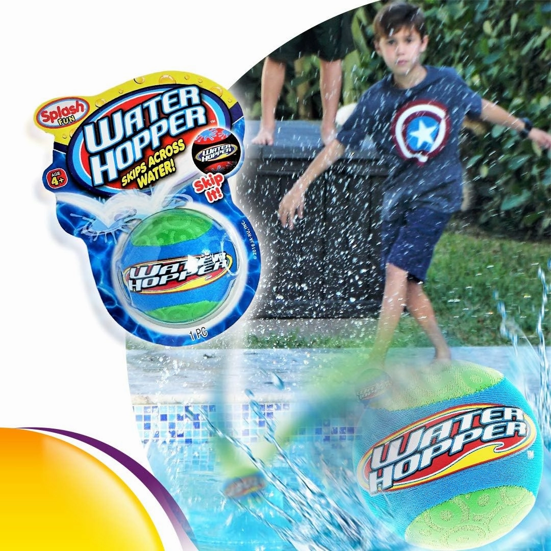 JA-RU Pro Hopper Skip Water Bouncing Ball Professional Fidget Skip Ball Pool Bounce Balls Toys. Skipping Beach Ball. Outdoor Game Party Favor Pool Toy Style B 880-1