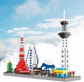 Japan Tokyo Skylines Architecture Micro Building Sets Famous Landmark Collection Mini Blocks Modle Kit for Adults 1880 Pieces