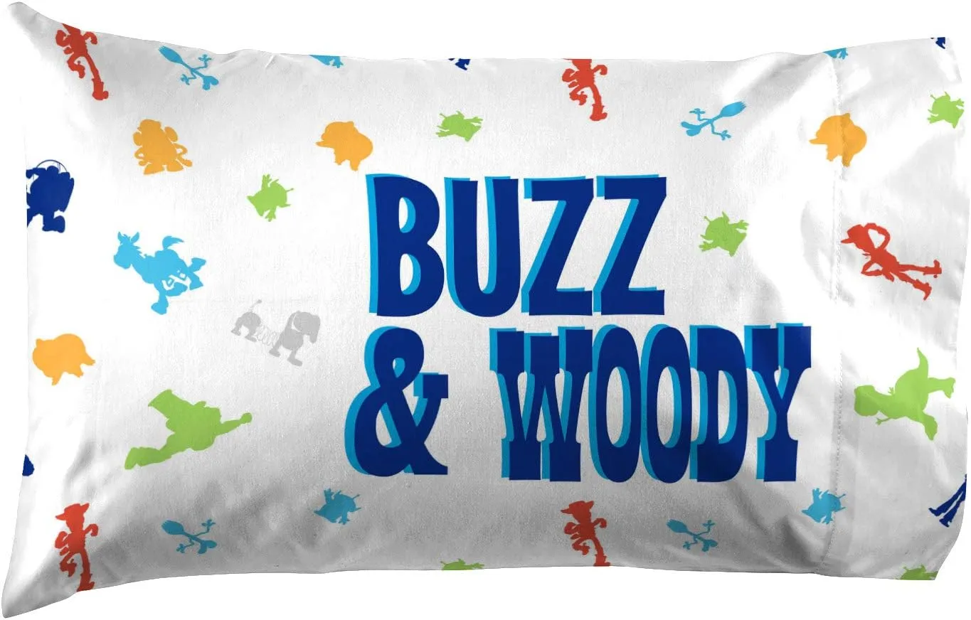 Jay Franco Disney Pixar Toy-Story You've Got A Friend in Me 1 Pack Pillowcase - Double-Sided Kids Super Soft Bedding Features Woody and Buzz Lightyear (Official Disney Pixar Product)