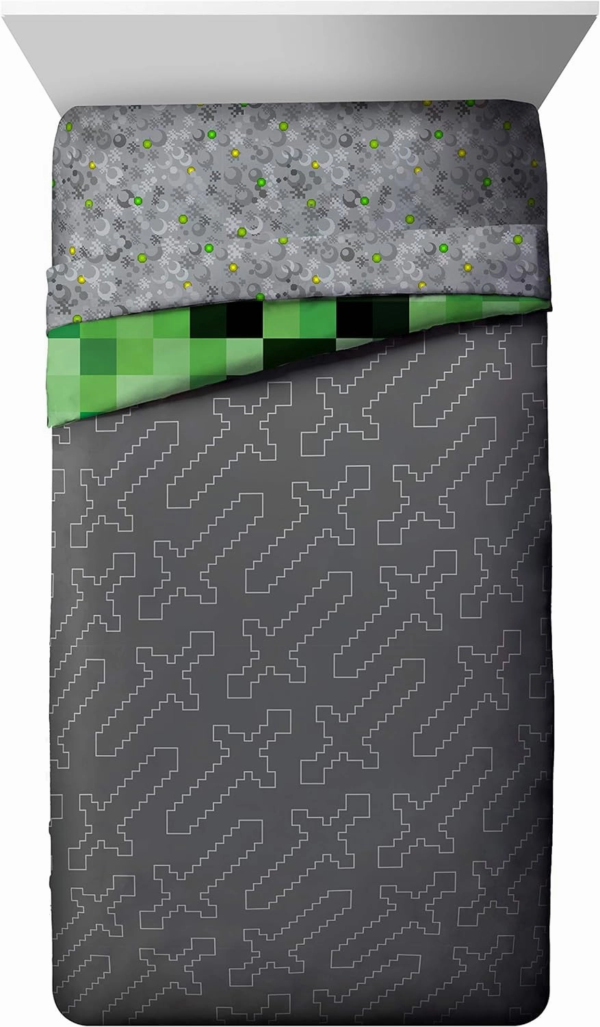 Jay Franco Minecraft Creeper 4 Piece Twin Bed Set (Offical Product)