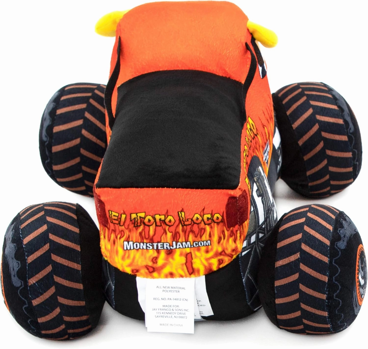 Jay Franco Monster Jam Plush Stuffed El Toro Loco Pillow Buddy - Super Soft Polyester Microfiber, 14 inches (Official Monster Jam Product)