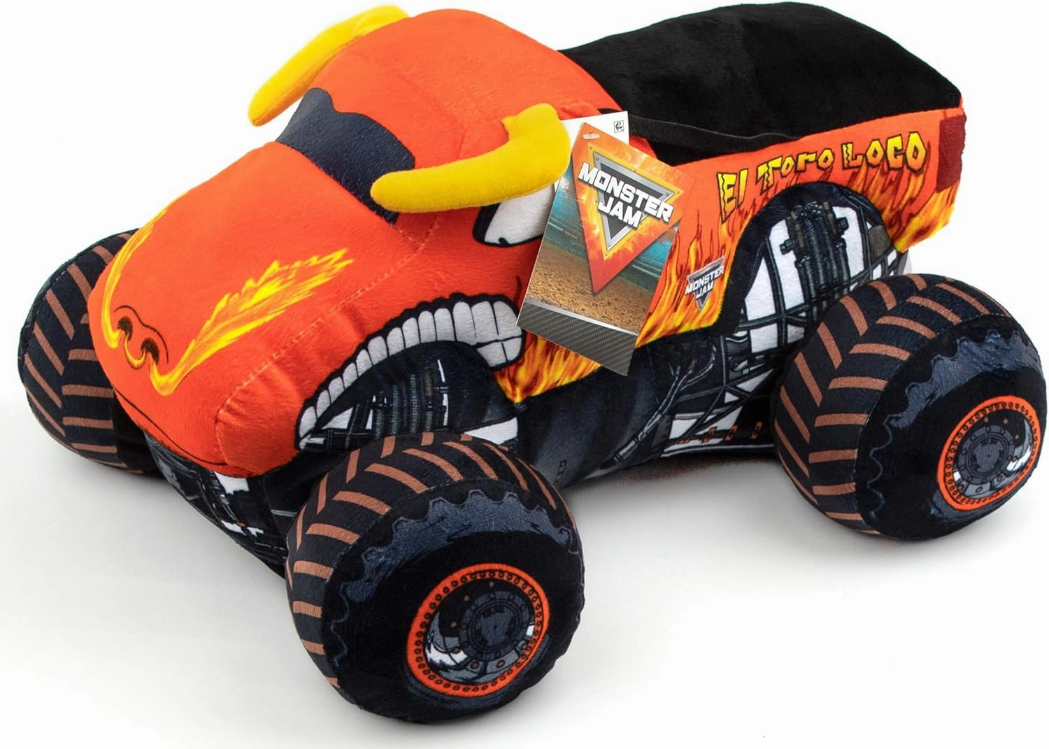 Jay Franco Monster Jam Plush Stuffed El Toro Loco Pillow Buddy - Super Soft Polyester Microfiber, 14 inches (Official Monster Jam Product)