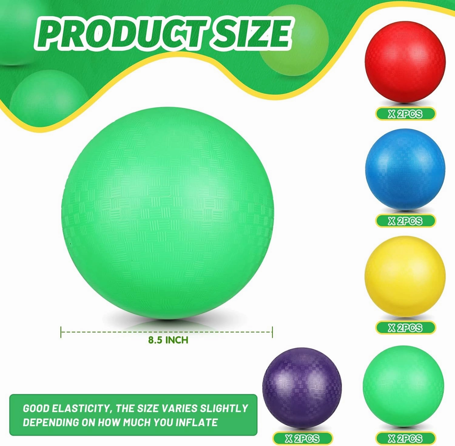 Jerify 10 Pcs Dodgeball Playground Balls Colorful Bouncy Balls Inflatable PVC Play Kickball Dodgeballs for Kids and Adults in Games, Gym, Yoga Exercises, School Party Supplies