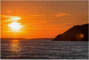 Jigsaw Puzzles 1000 Pieces for Adult Amazing Sunset Lake Michigan Mackinac Island Puzzle Game for Family Wooden Puzzle Toy Educational Games Puzzles for Home Decor