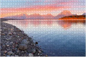 Jigsaw Puzzles 1000 Pieces for Adult Overview Jackson Lake Colorful Cloud Before Sun Rise Viewing from Puzzle Game for Family Wooden Puzzle Toy Educational Games Puzzles for Home Decor