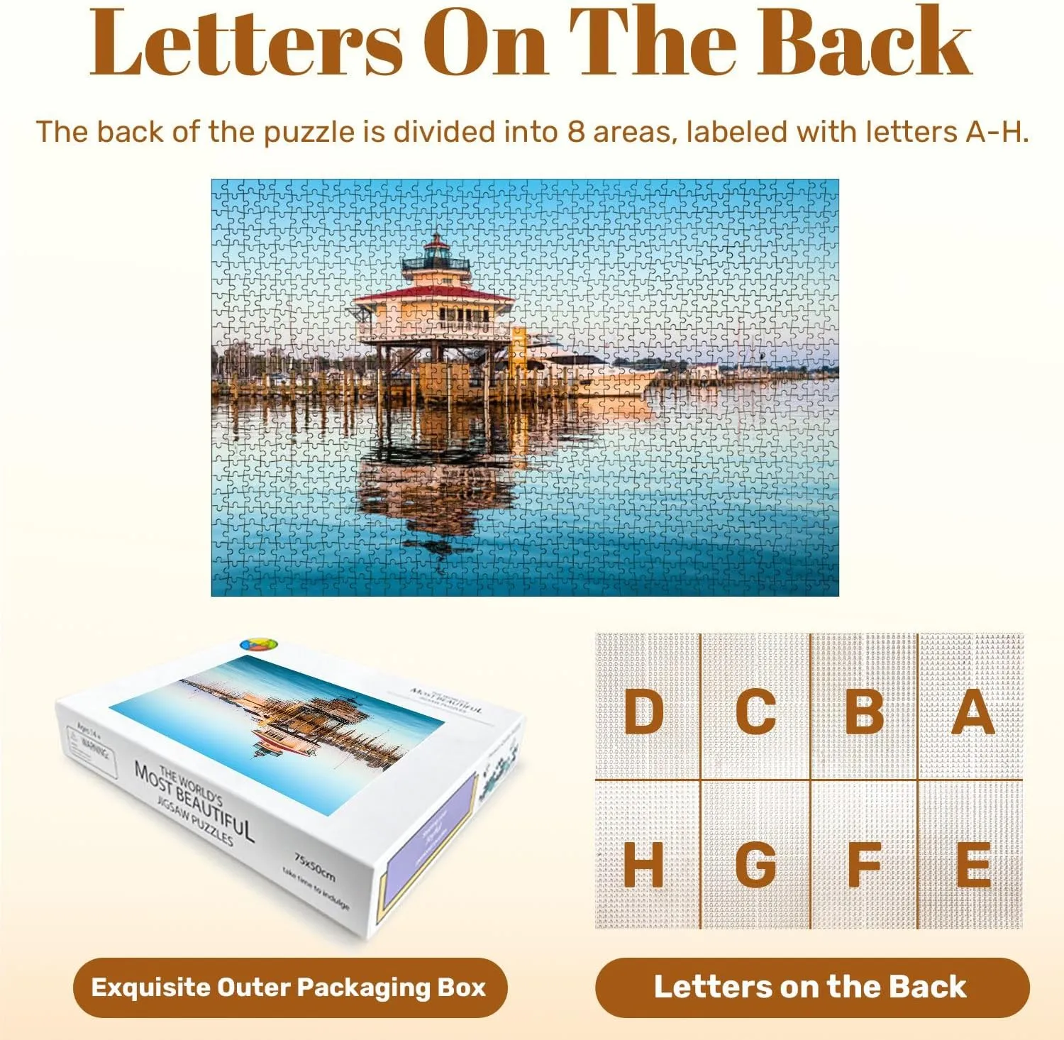 Jigsaw Puzzles 1000 Pieces for Adult Sunrise Choptank River Lighthouse Puzzle Game for Family Wooden Puzzle Toy Educational Games Puzzles for Home Decor