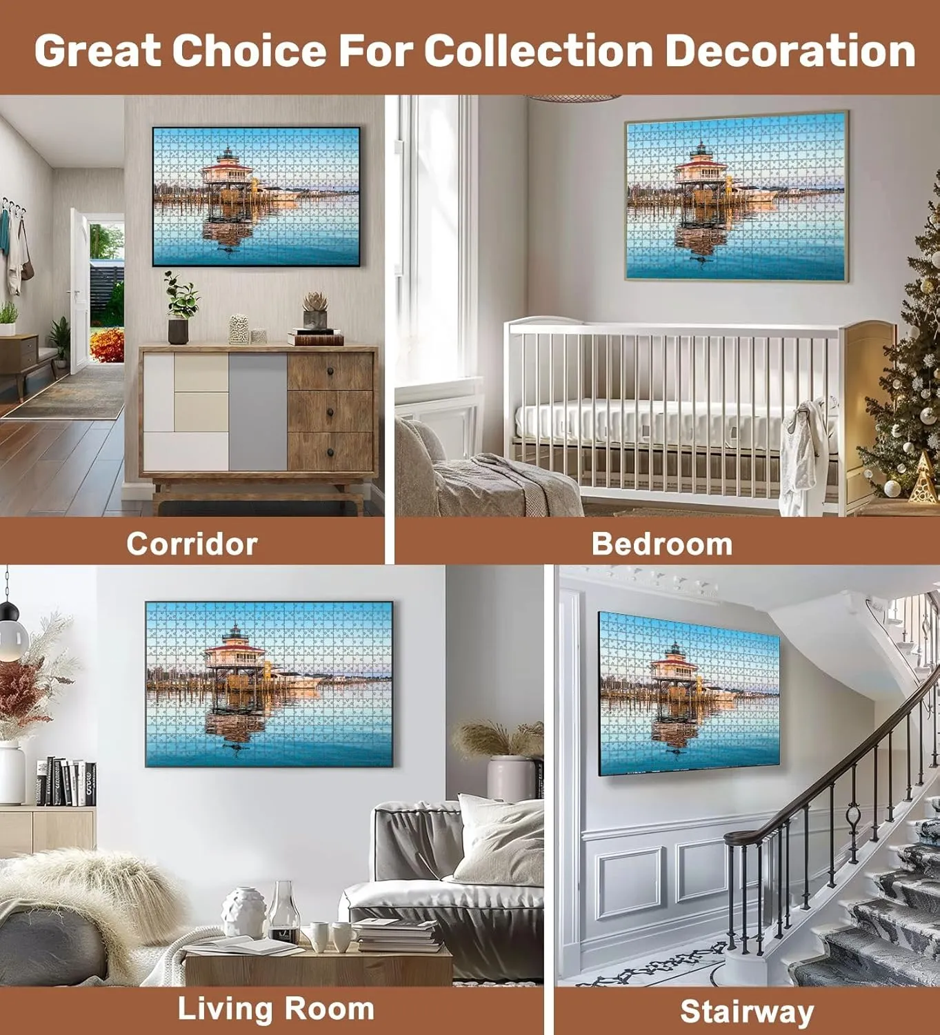 Jigsaw Puzzles 1000 Pieces for Adult Sunrise Choptank River Lighthouse Puzzle Game for Family Wooden Puzzle Toy Educational Games Puzzles for Home Decor