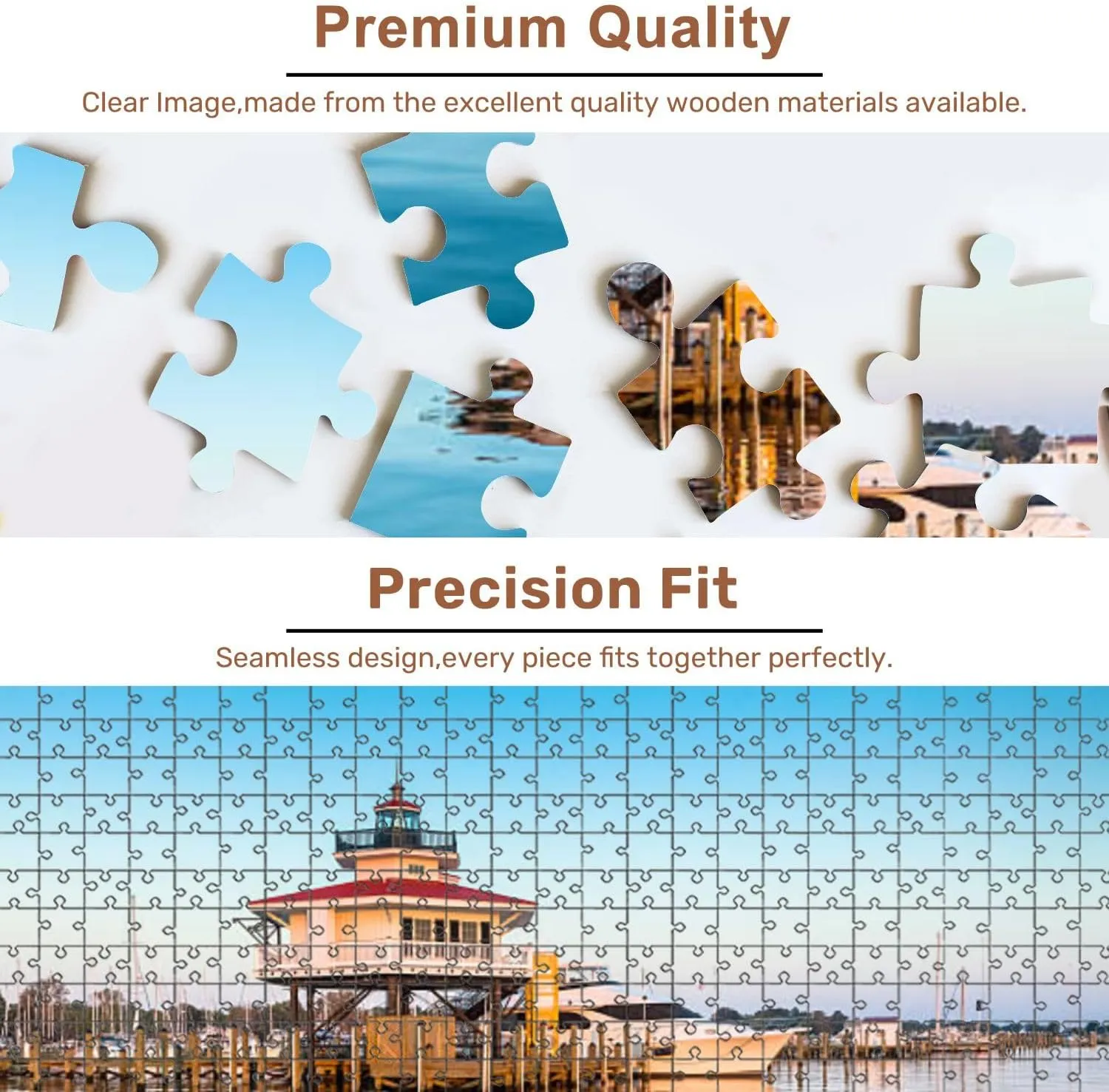 Jigsaw Puzzles 1000 Pieces for Adult Sunrise Choptank River Lighthouse Puzzle Game for Family Wooden Puzzle Toy Educational Games Puzzles for Home Decor