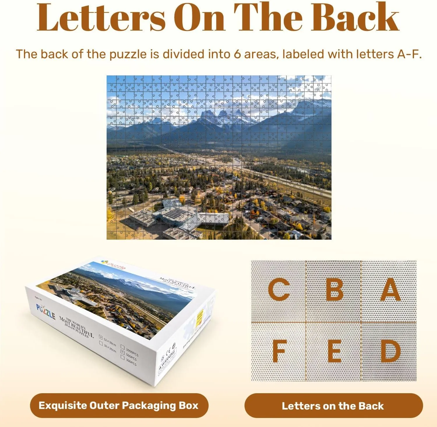 Jigsaw Puzzles 500 Pieces for Adult Canmore Alberta Canada Aerial View Trans Canada Highway Highway Autumn Puzzle Game for Family Wooden Puzzle Toy Educational Games Puzzles for Home Decor
