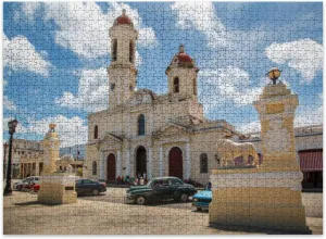 Jigsaw Puzzles 500 Pieces for Adult Cathedral Immaculate Conception Single Tower Facade Lions Portal Jose Puzzle Game for Family Wooden Puzzle Toy Educational Games Puzzles for Home Decor