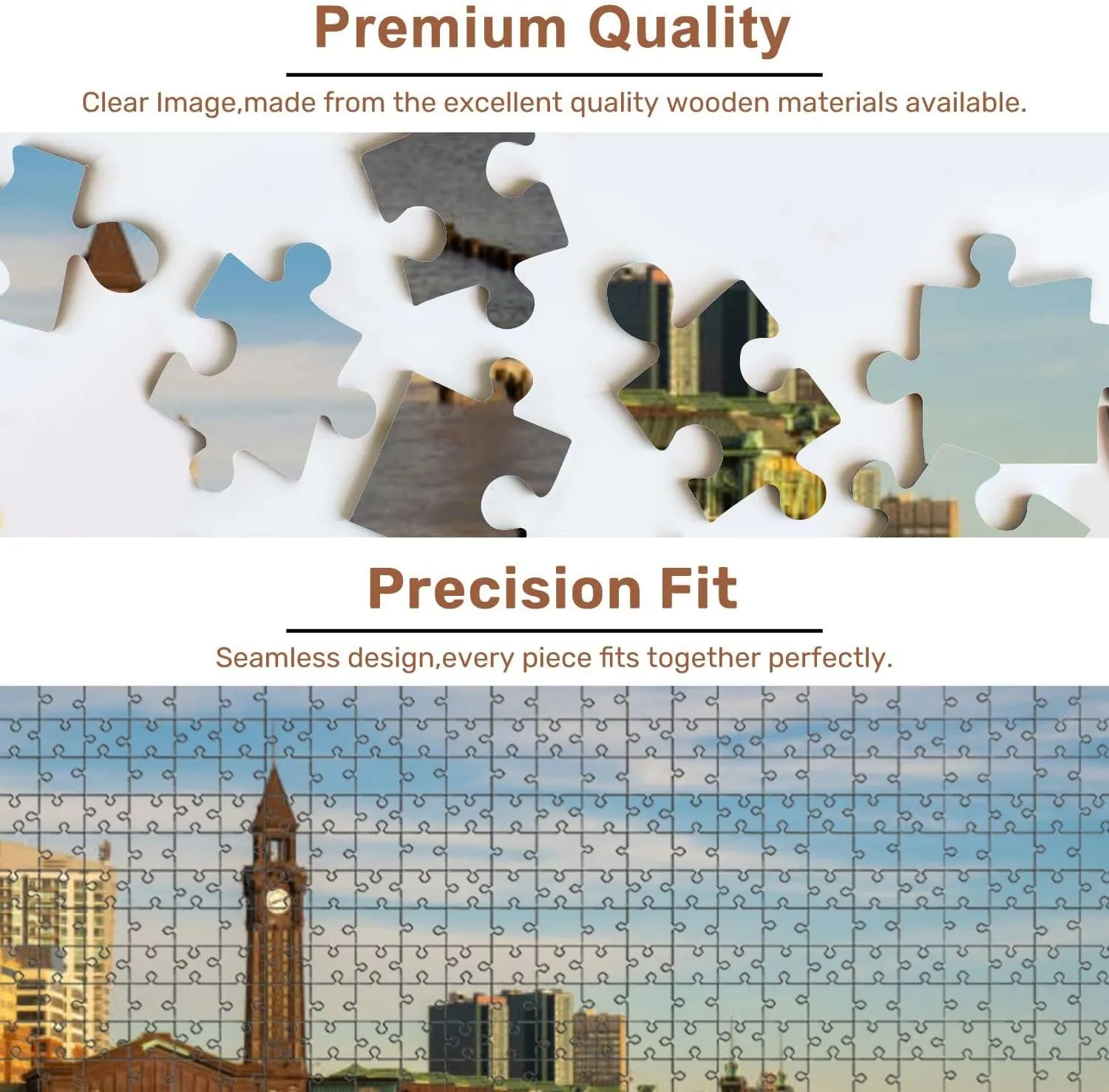 Jigsaw Puzzles 500 Pieces for Adult Horizontal View Hoboken Terminal Commuter Oriented Passenger Station Puzzle Game for Family Wooden Puzzle Toy Educational Games Puzzles for Home Decor