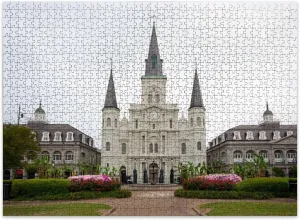Jigsaw Puzzles 500 Pieces for Adult Jackson Square New Orleans Puzzle Game for Family Wooden Puzzle Toy Educational Games Puzzles for Home Decor