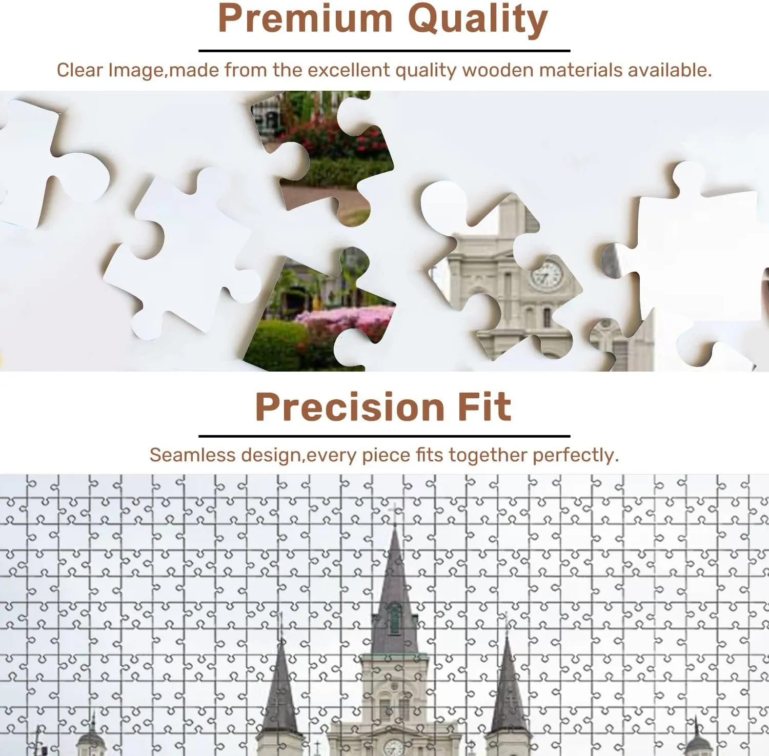 Jigsaw Puzzles 500 Pieces for Adult Jackson Square New Orleans Puzzle Game for Family Wooden Puzzle Toy Educational Games Puzzles for Home Decor