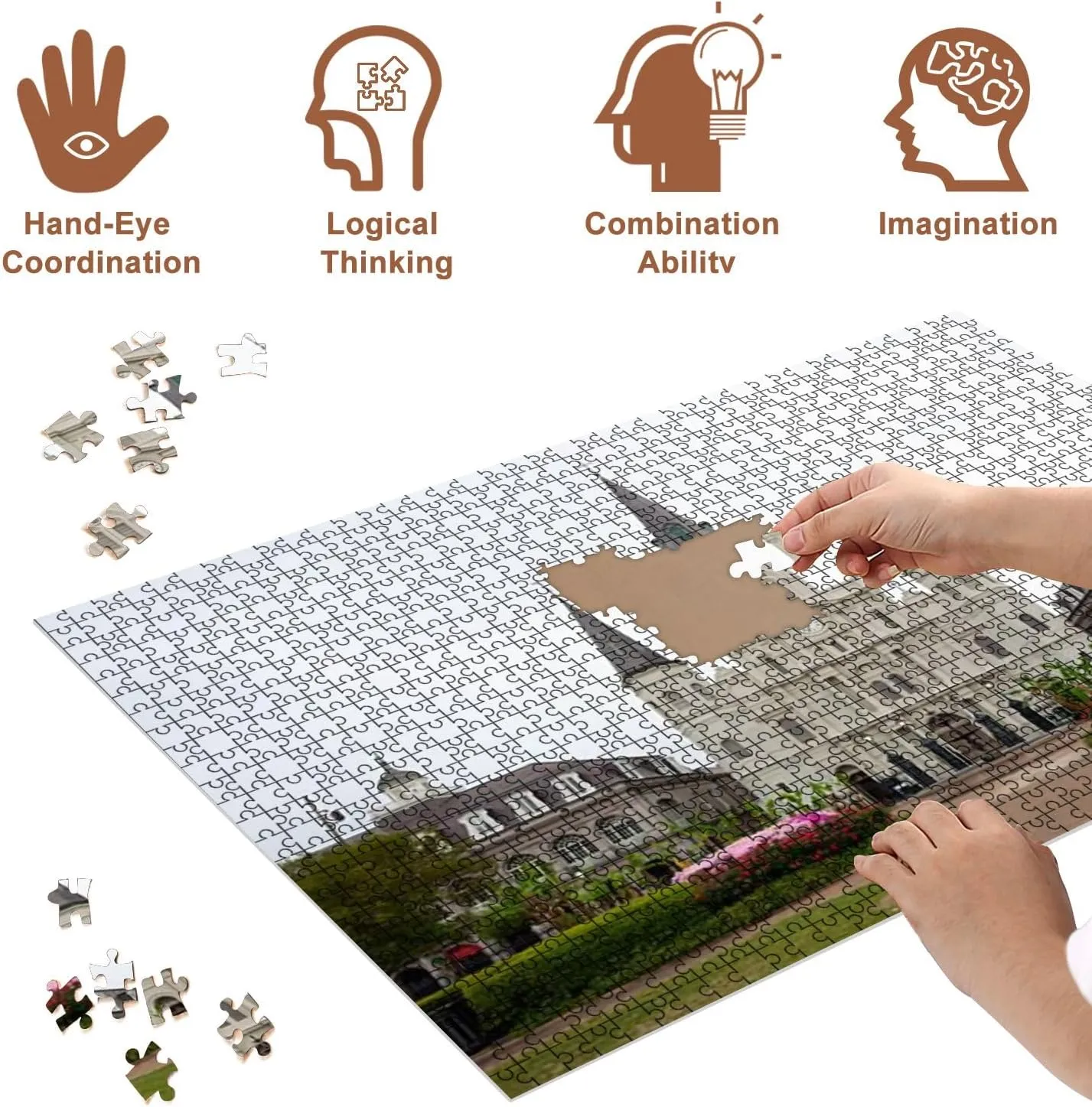 Jigsaw Puzzles 500 Pieces for Adult Jackson Square New Orleans Puzzle Game for Family Wooden Puzzle Toy Educational Games Puzzles for Home Decor