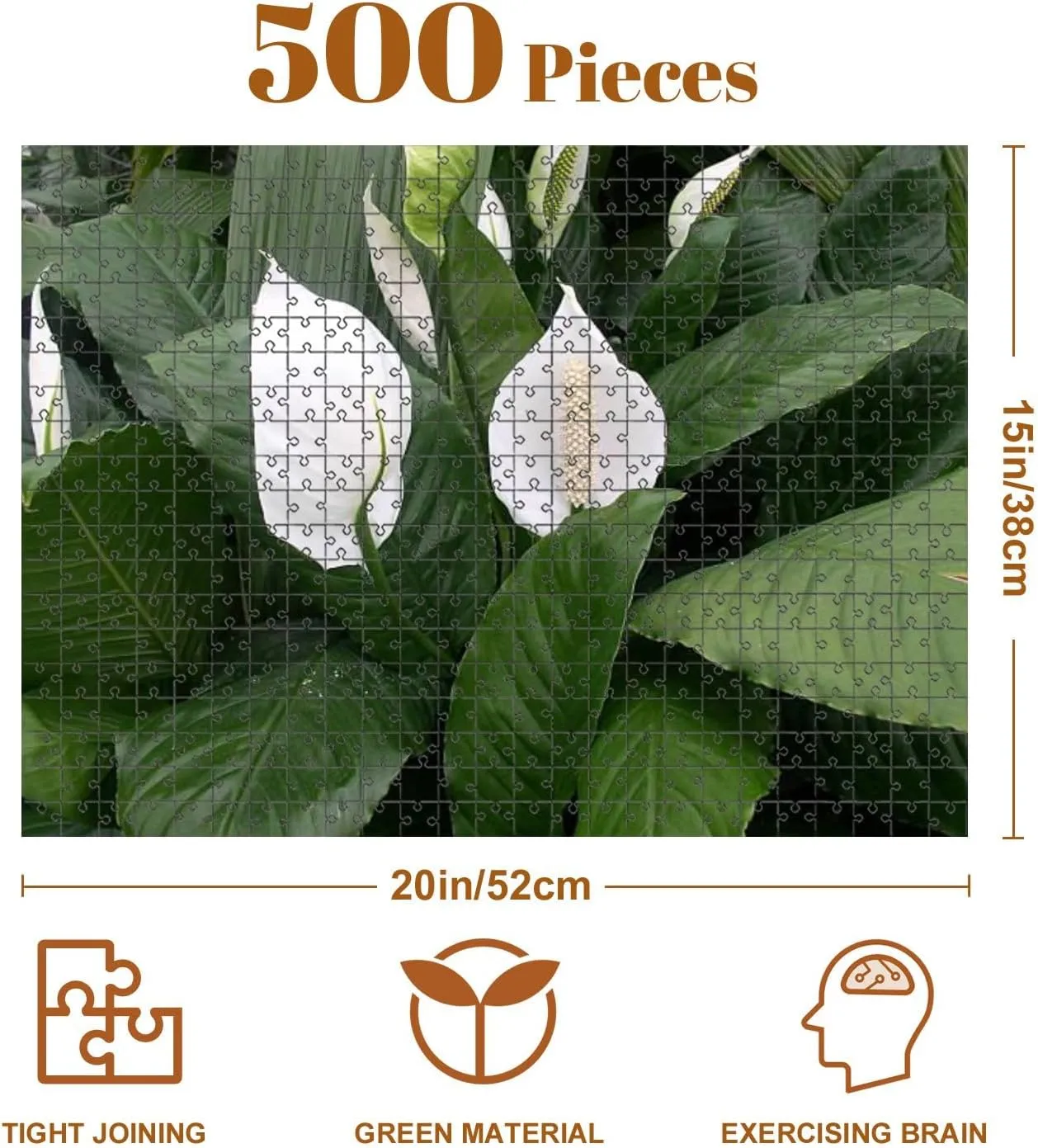 Jigsaw Puzzles 500 Pieces for Adult Lilies Puzzle Game for Family Wooden Puzzle Toy Educational Games Puzzles for Home Decor