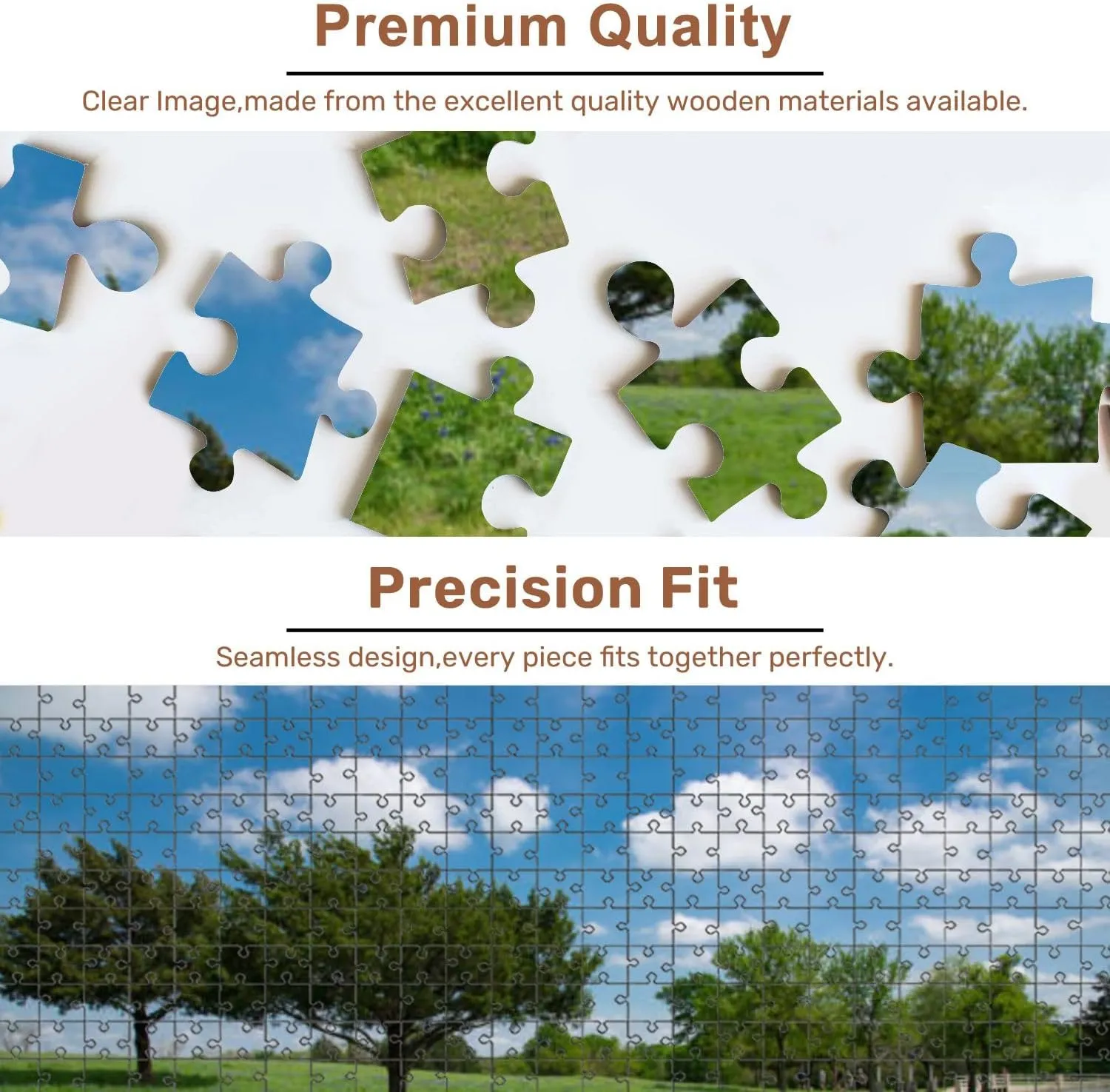 Jigsaw Puzzles 500 Pieces for Adult Local Resident Enjoys Beautiful Display Bluebonnet Wildflowers Warm Puzzle Game for Family Wooden Puzzle Toy Educational Games Puzzles for Home Decor