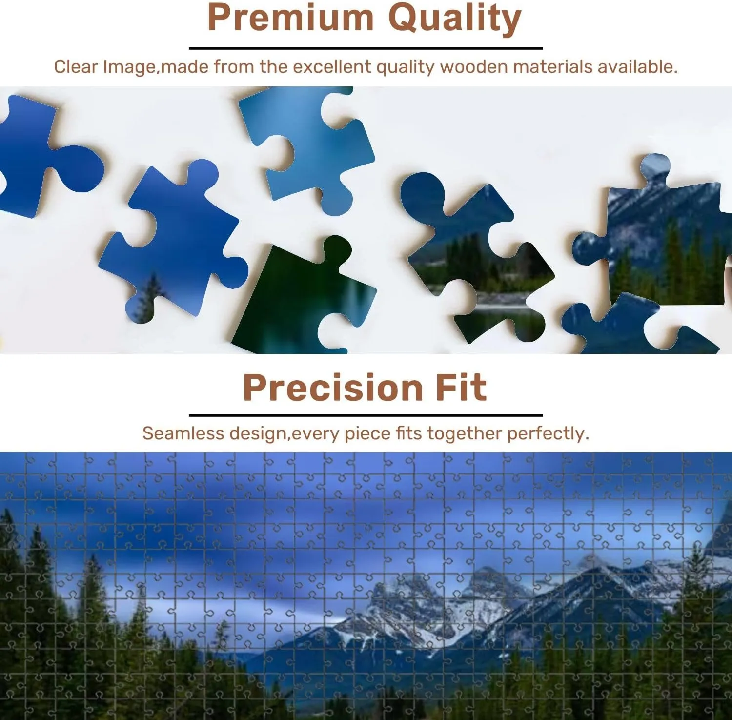 Jigsaw Puzzles 500 Pieces for Adult Long Exposure Mountain River View Canmore Puzzle Game for Family Wooden Puzzle Toy Educational Games Puzzles for Home Decor