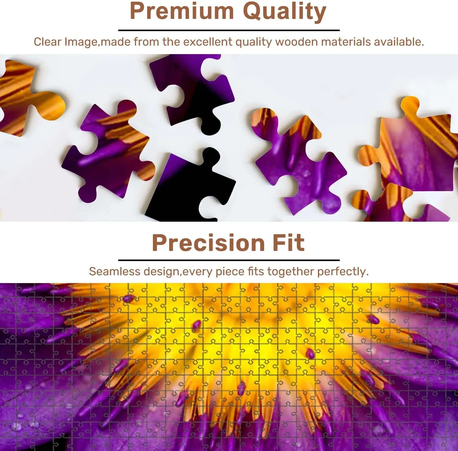 Jigsaw Puzzles 500 Pieces for Adult Lotus for Conceptual Purpose Puzzle Game for Family Wooden Puzzle Toy Educational Games Puzzles for Home Decor