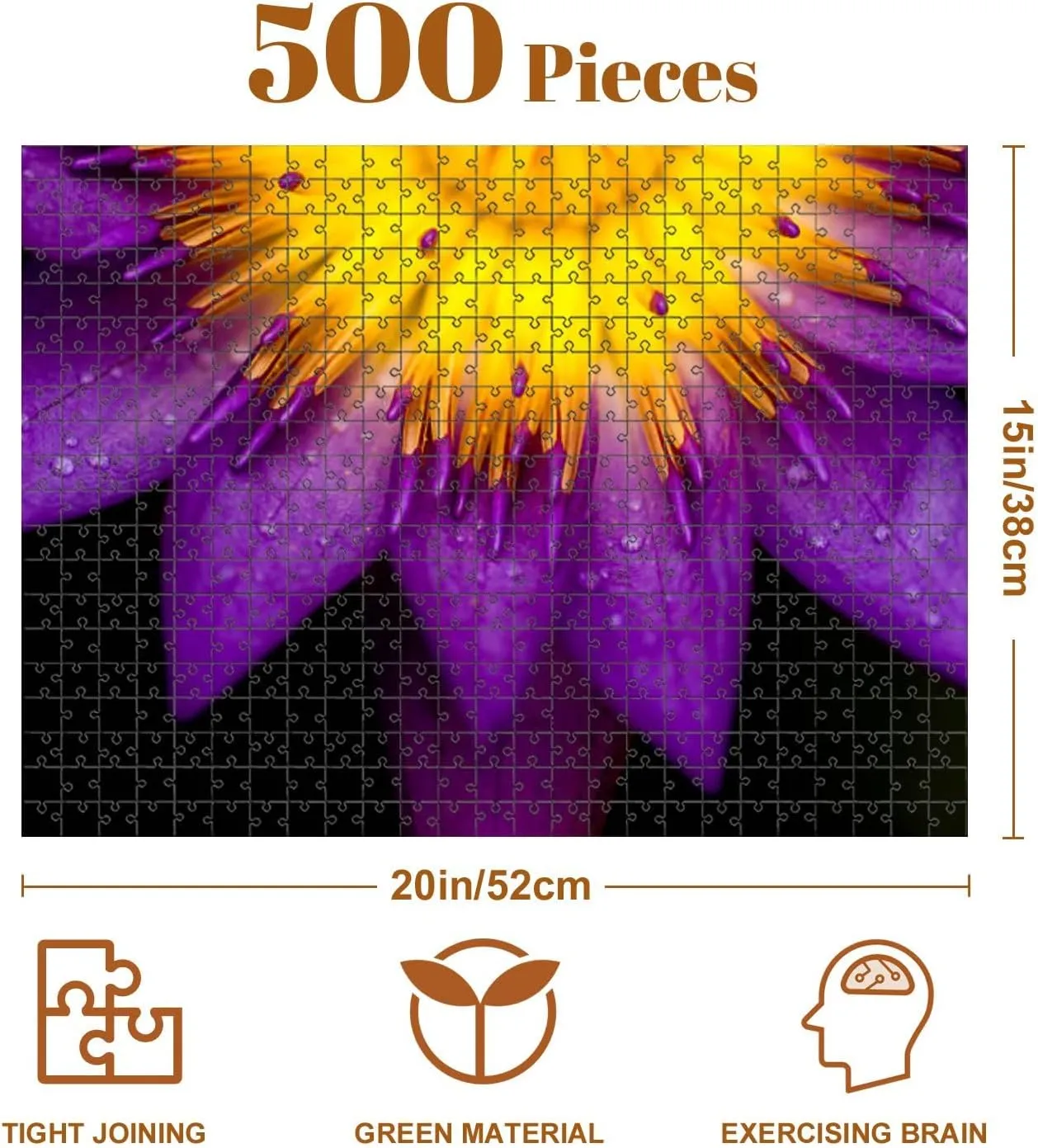 Jigsaw Puzzles 500 Pieces for Adult Lotus for Conceptual Purpose Puzzle Game for Family Wooden Puzzle Toy Educational Games Puzzles for Home Decor